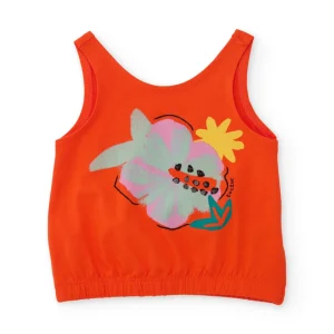 Camiseta de niña de punto y bajo engomado
