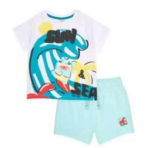 Conjunto de niño de punto y estampado surf