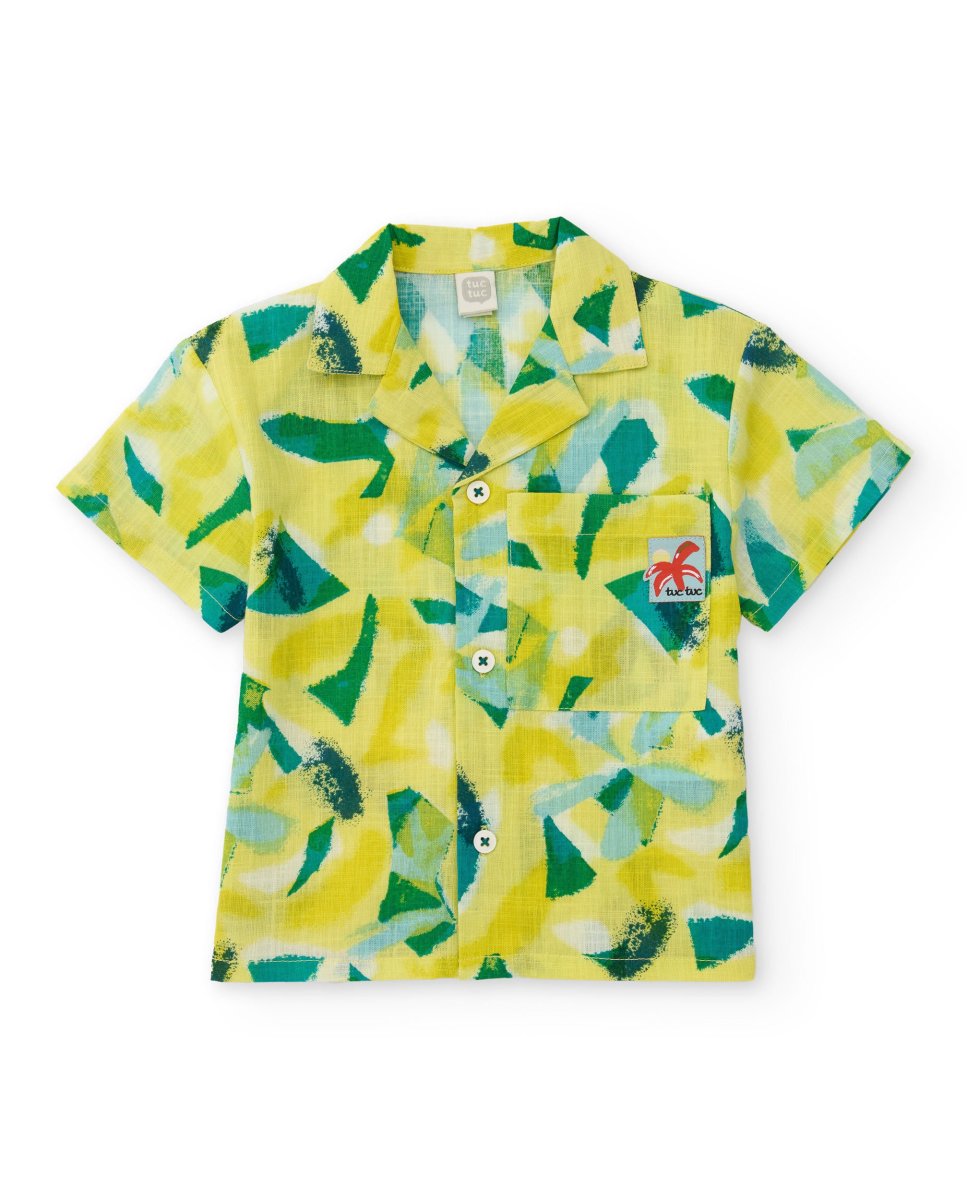 Camisa de niño de plana y estampado abstracto - Imagen 3