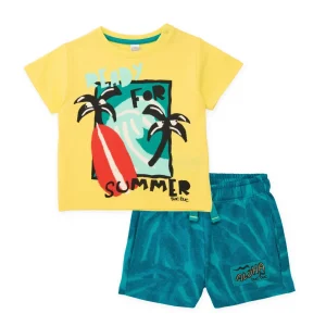 Conjunto de niño de punto de estampado veraniego