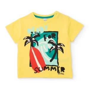 Camiseta de niño de punto con estampado veraniego