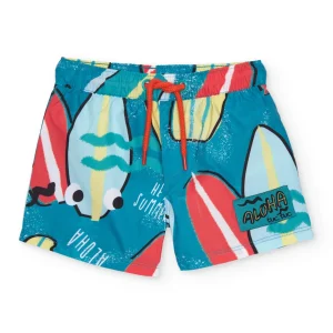 Bañador de niño de plana y estampado tablas de surf
