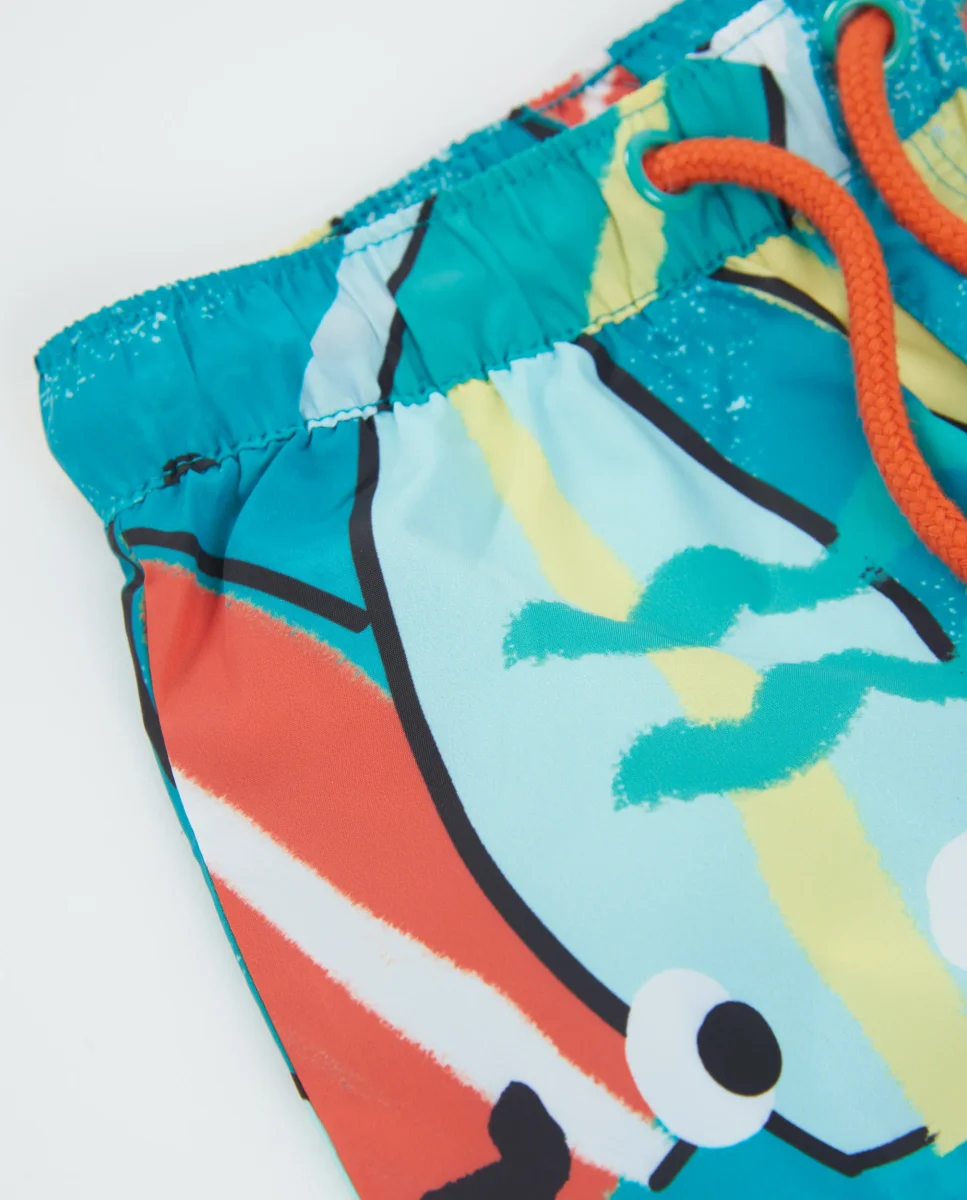 Bañador de niño de plana y estampado tablas de surf - Imagen 4
