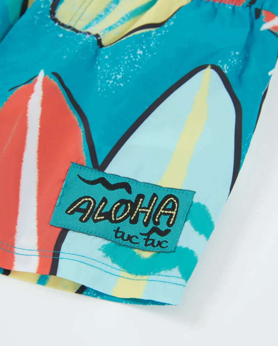Bañador de niño de plana y estampado tablas de surf - Imagen 5