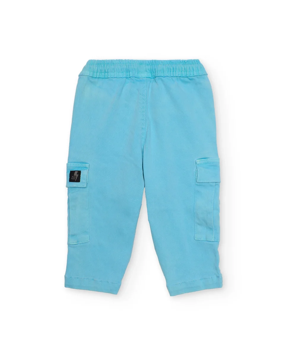 Pantalones de niño de plana con cintura elástica y cordón ajustable - Imagen 3