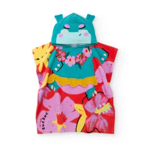 Toalla poncho de niña de punto con capucha