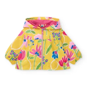 Chaqueta de niña de plana con motivos florales