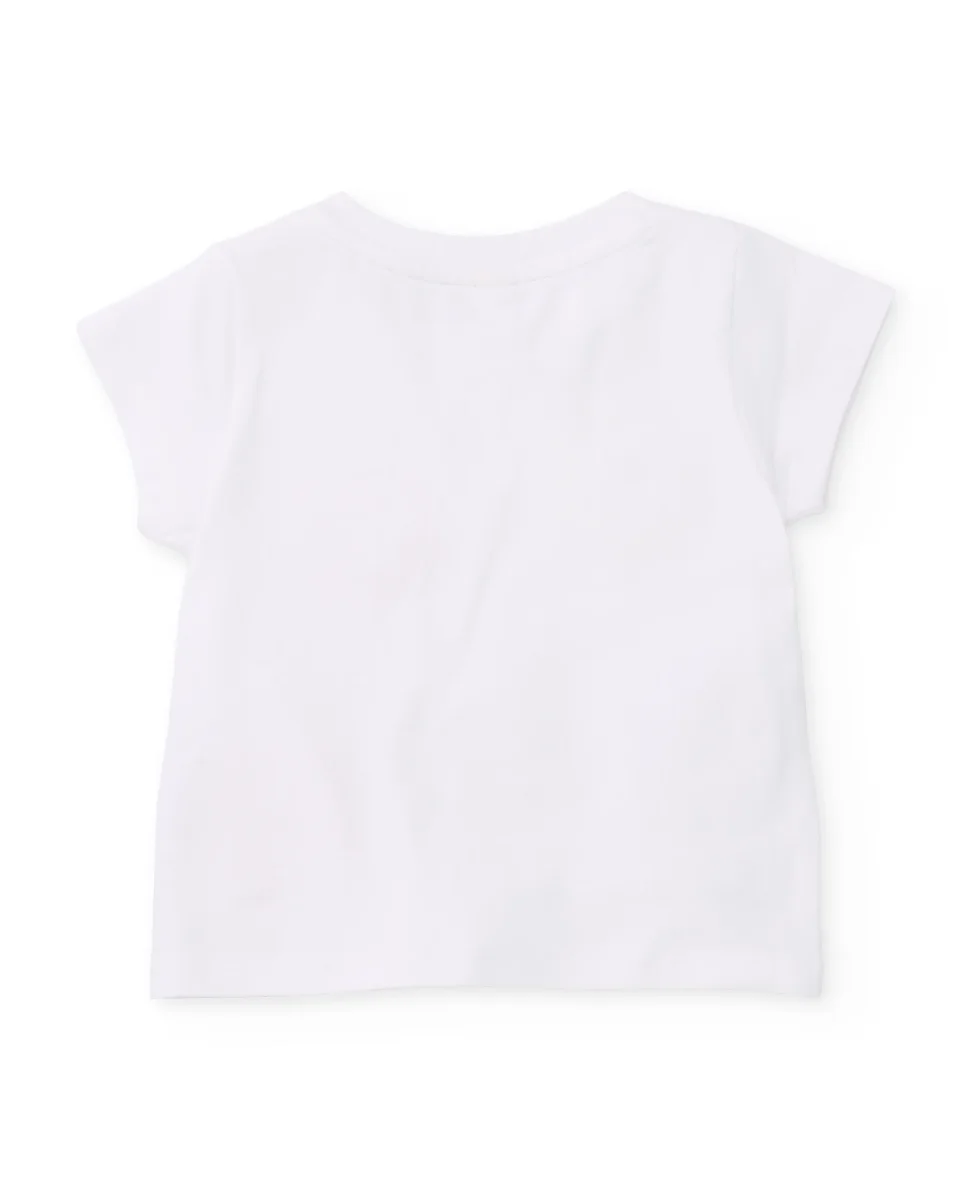 Camiseta de niña de punto y flores en volumen - Imagen 3