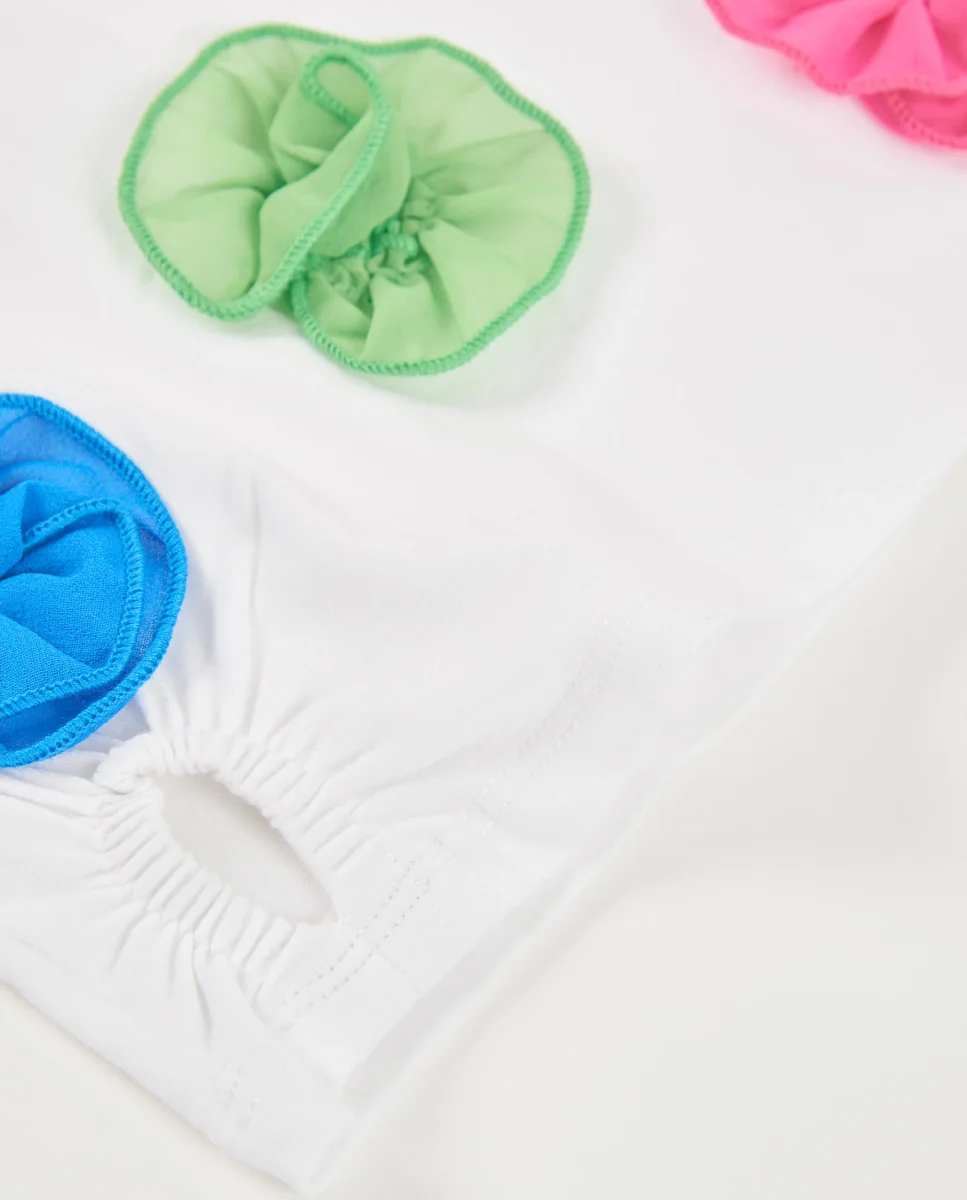 Camiseta de niña de punto y flores en volumen - Imagen 5