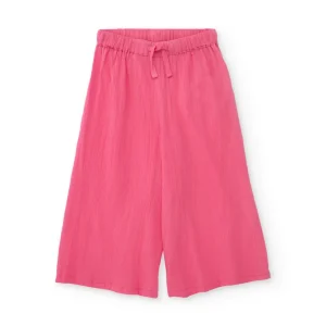Pantalones de niña de plana y cinturilla elástica