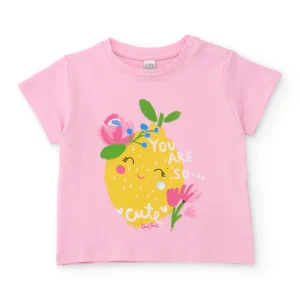 Camiseta de niña de punto con diseño de limón