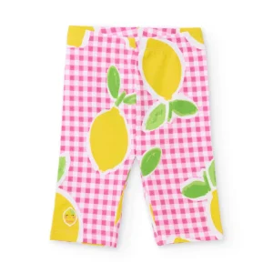 Leggings de niña de punto en fondo vichy