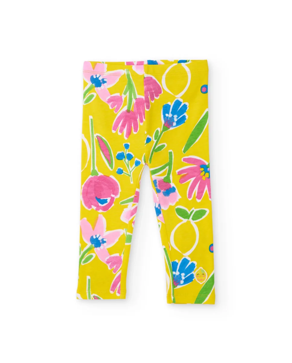 Leggings de niña de punto y estilo alegre