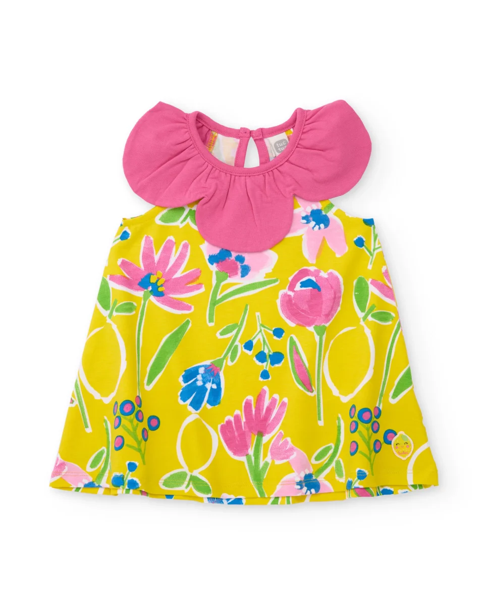 Vestido de niña de punto y cuello pétalo - Imagen 2