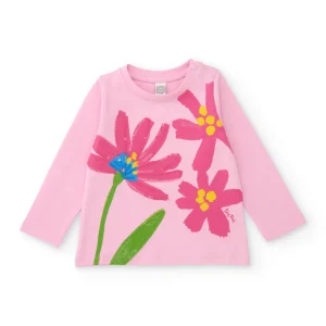 Camiseta de niña de punto y detalles brillantes