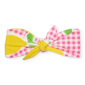 Diadema de niña de punto y estampado vichy