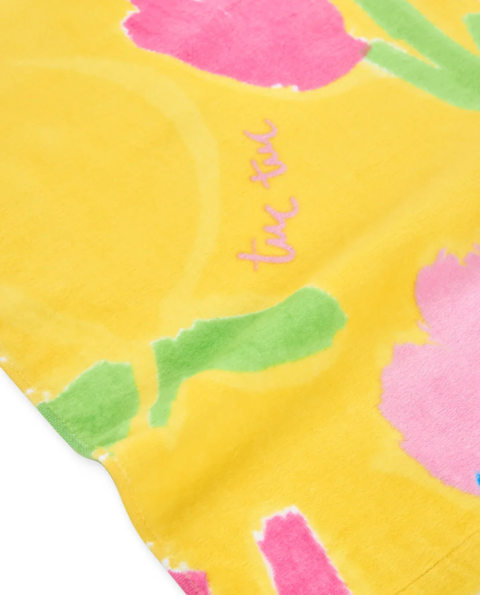 Toalla de niña de punto y estampado floral - Imagen 5