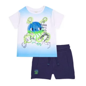 Conjunto de niño de punto con inspiración marina