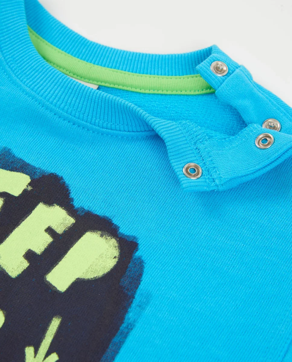 Sudadera de niño de punto con cierre en hombro - Imagen 4