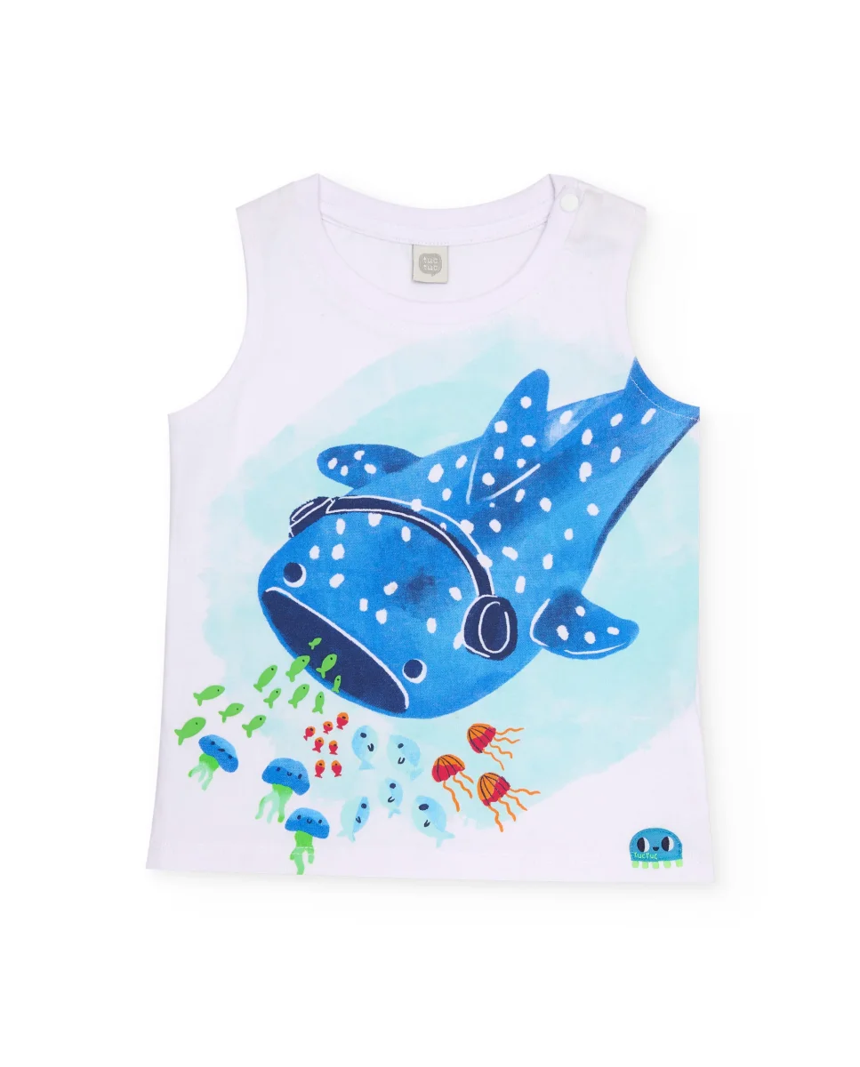 Camiseta de niño de punto con diseño de gran pez - Imagen 2