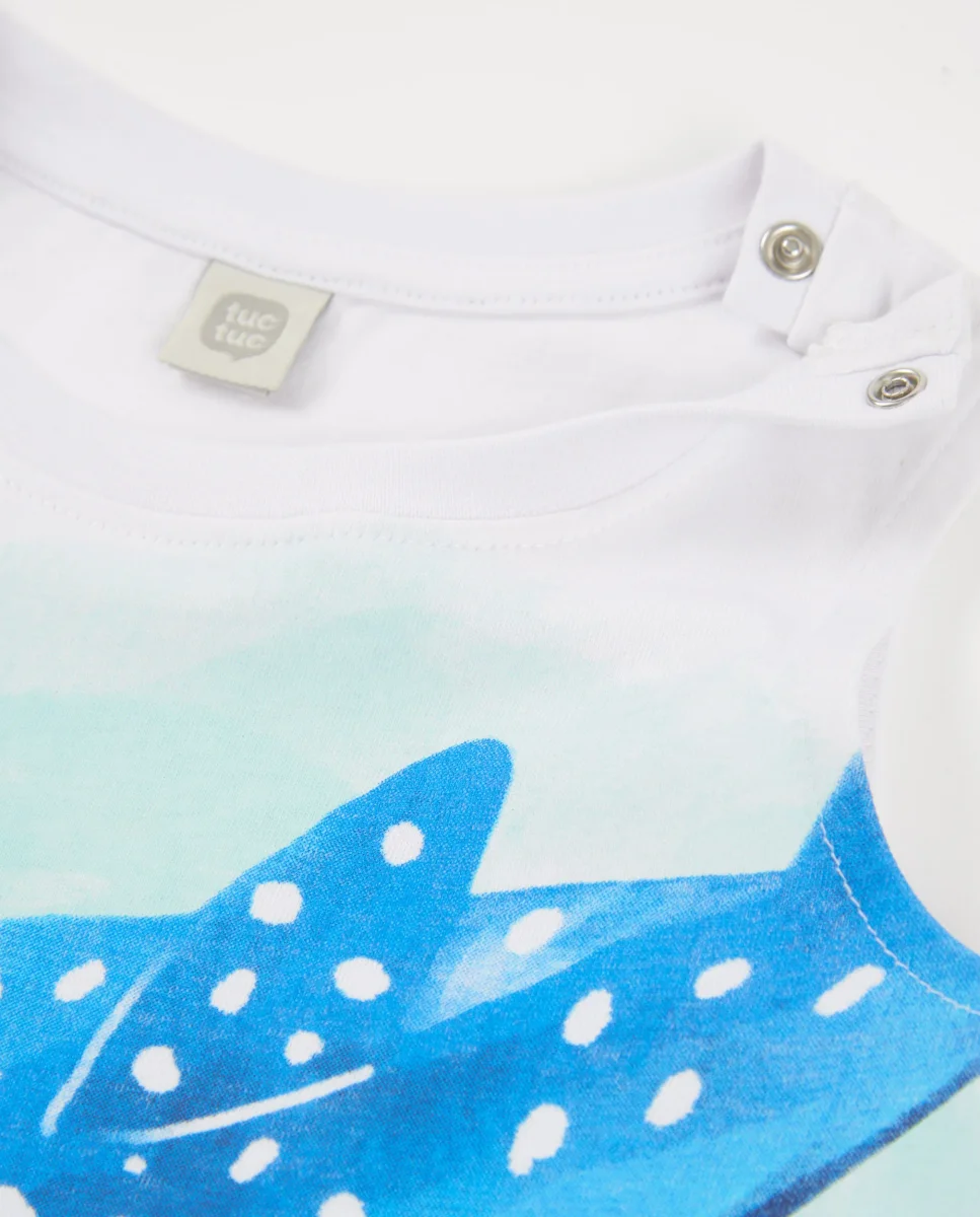 Camiseta de niño de punto con diseño de gran pez - Imagen 4
