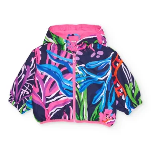 Chaqueta de niña de plana con capucha