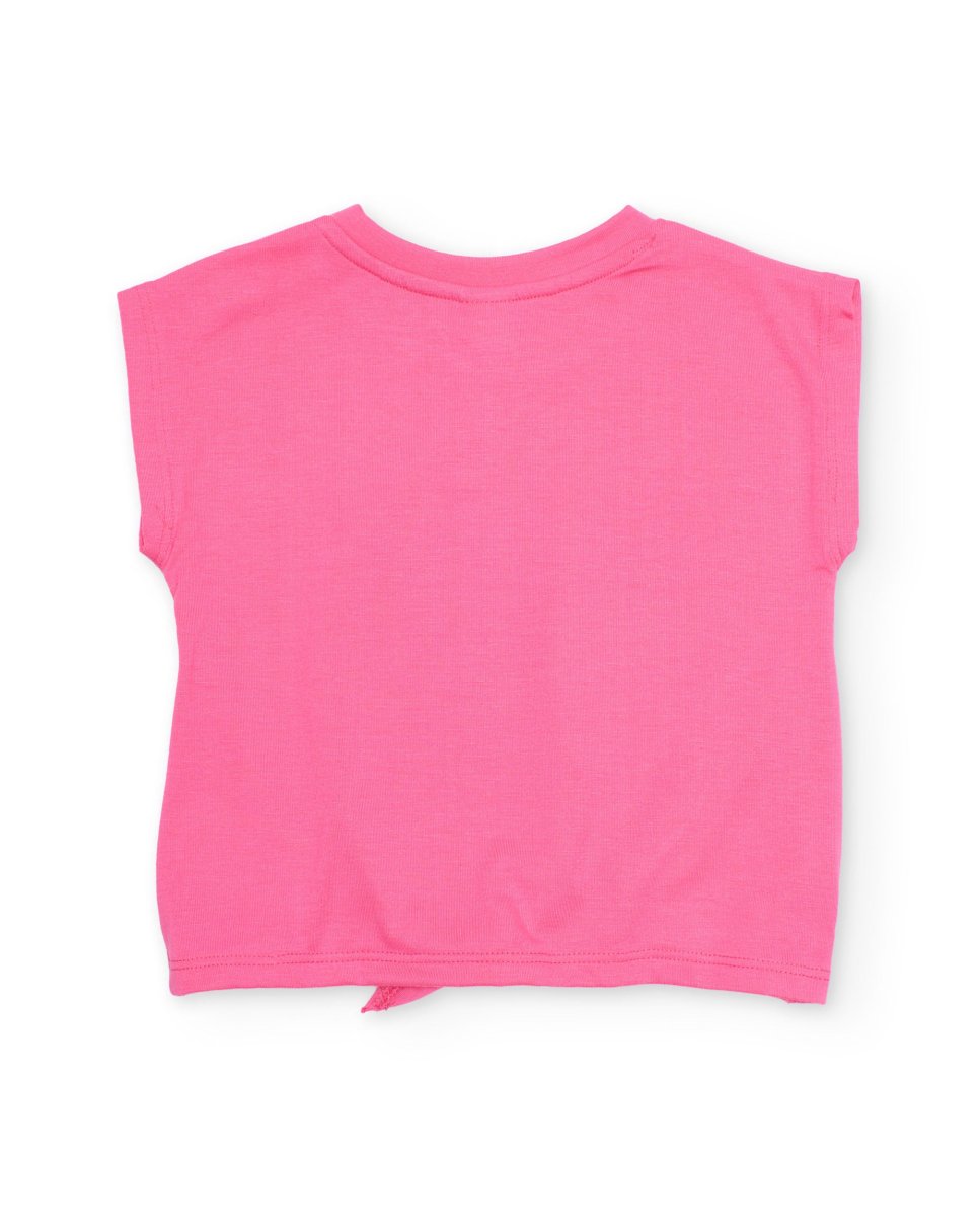 Camiseta de niña de punto con nudo en el bajo - Imagen 3