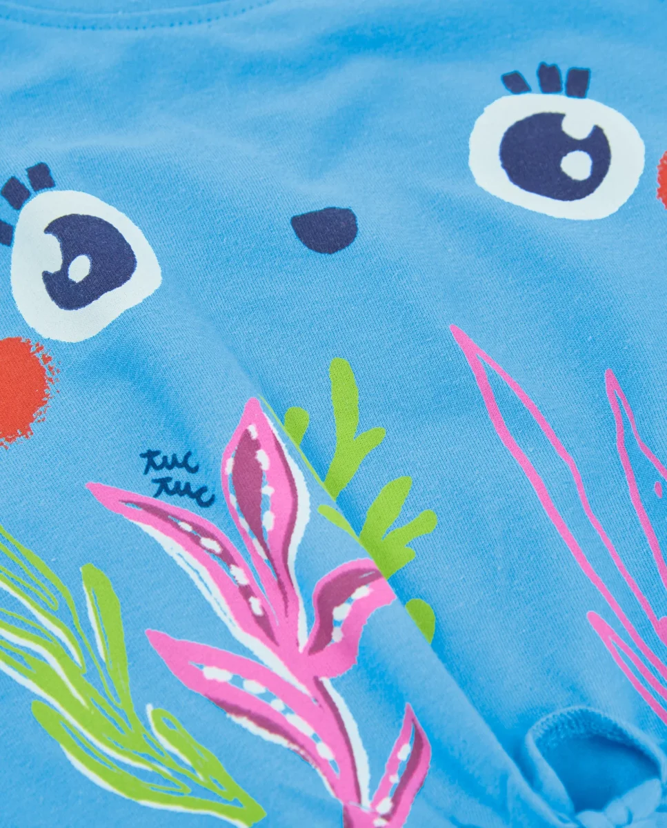Camiseta de niña de punto con nudo decorativo - Imagen 5