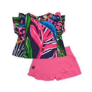 Conjunto de niña de plana y estampado marino