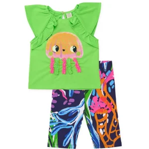 Conjunto de niña de punto y apliques en relieve