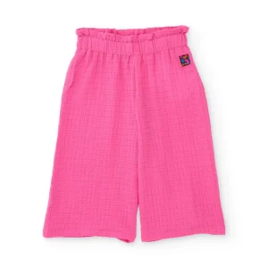 Pantalones de niña de plana con textura gofrada