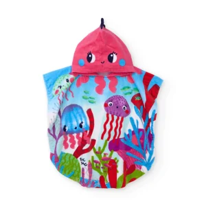 Toalla poncho de niña de punto con capucha