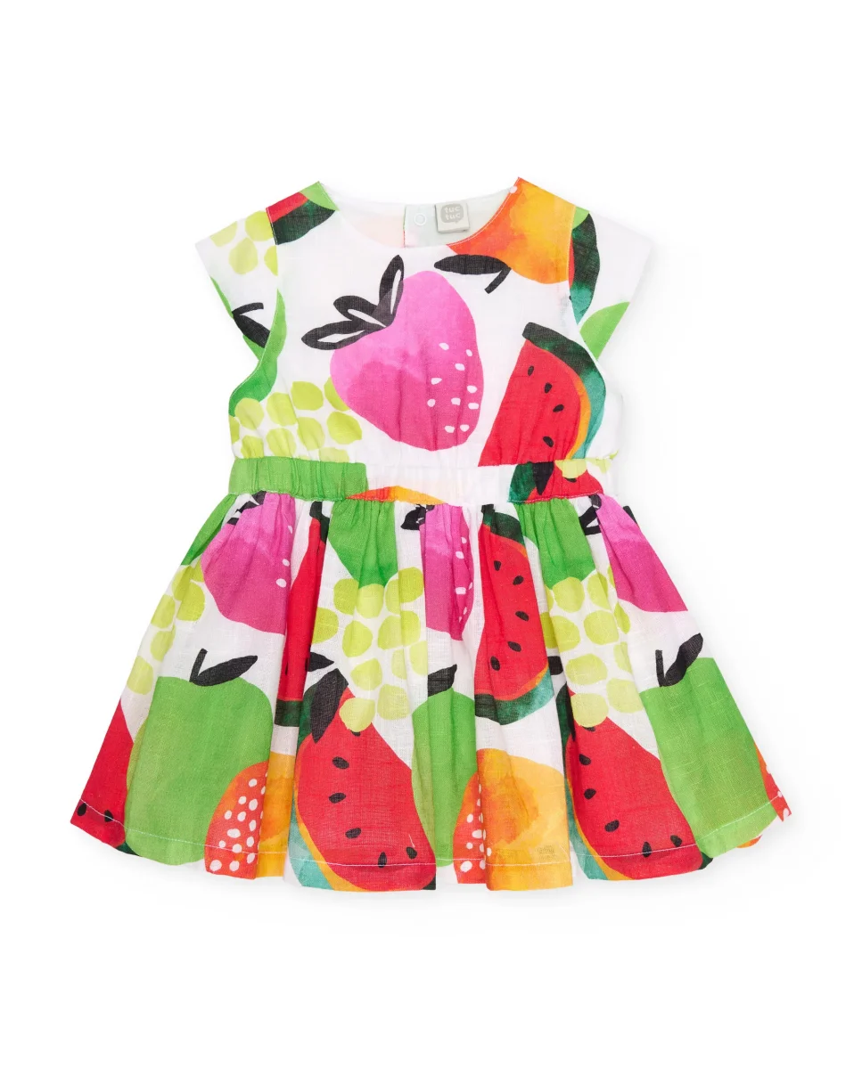 Vestido de niña de plana con diseño de frutas