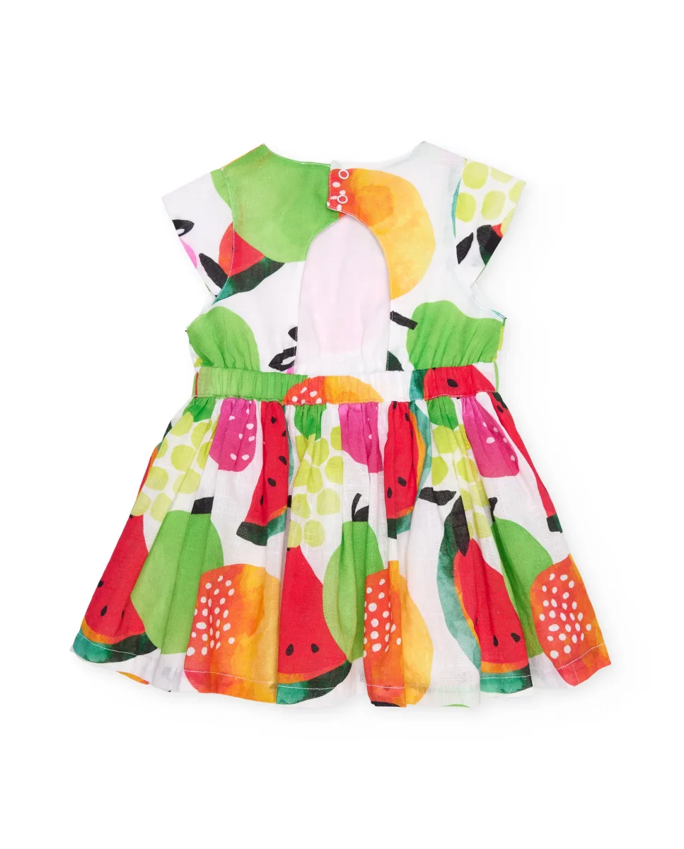 Vestido de niña de plana con diseño de frutas - Imagen 3