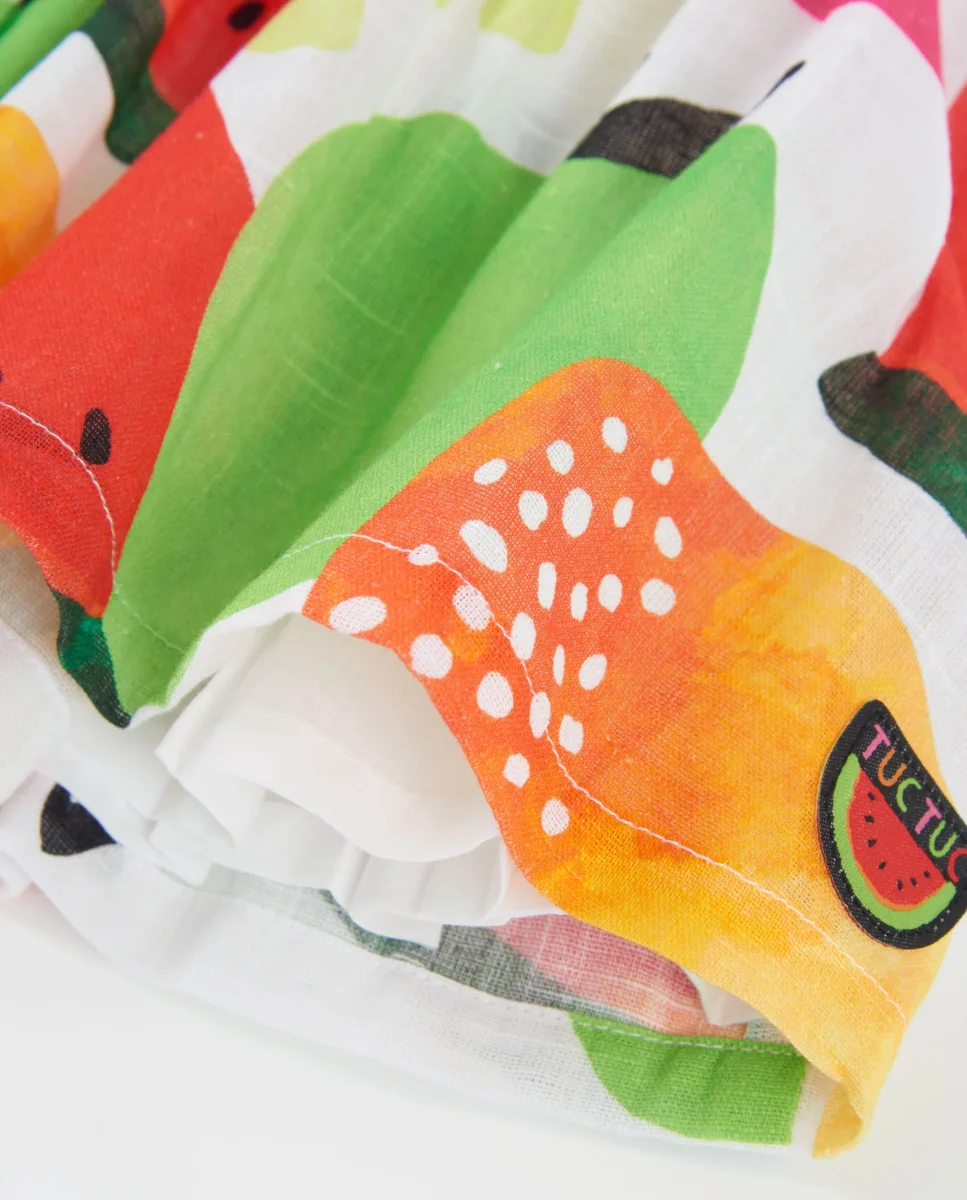 Vestido de niña de plana con diseño de frutas - Imagen 5