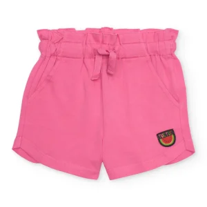 Short de niña de punto con bordado de sandía
