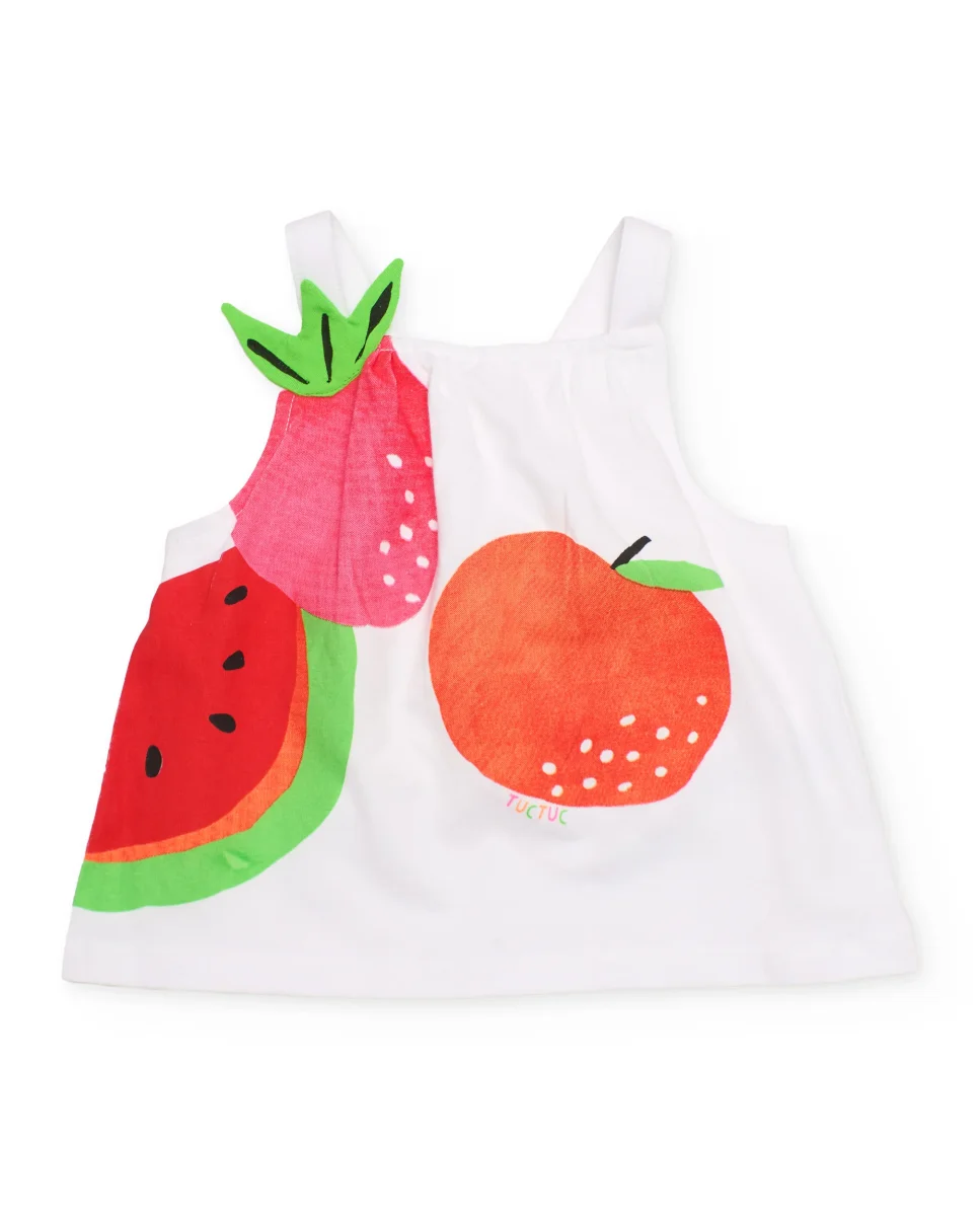 Camiseta de niña de punto con hojitas en relieve - Imagen 2