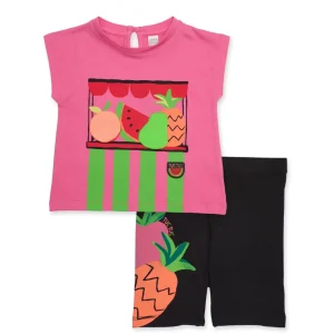 Conjunto de niña de punto con estampado frontal