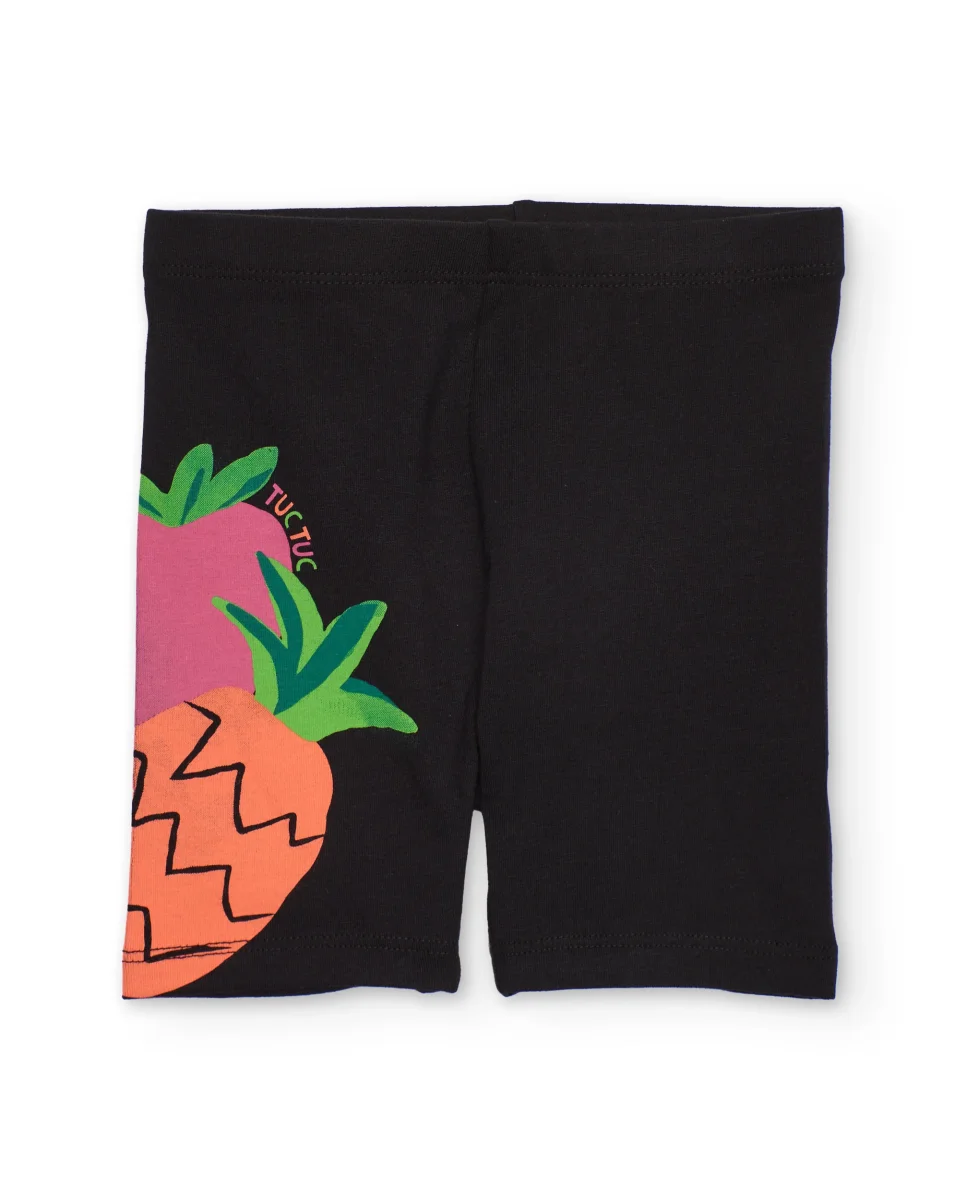 Leggings de niña de punto con estampado en lateral - Imagen 2