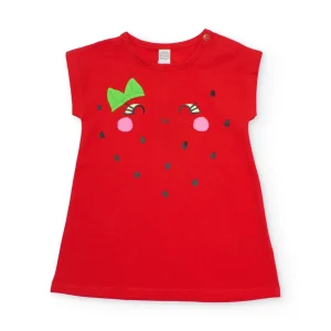 Vestido de niña de punto con detalles bordados