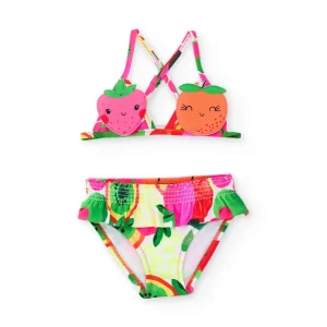 Bikini de niña de punto con frutas acolchadas