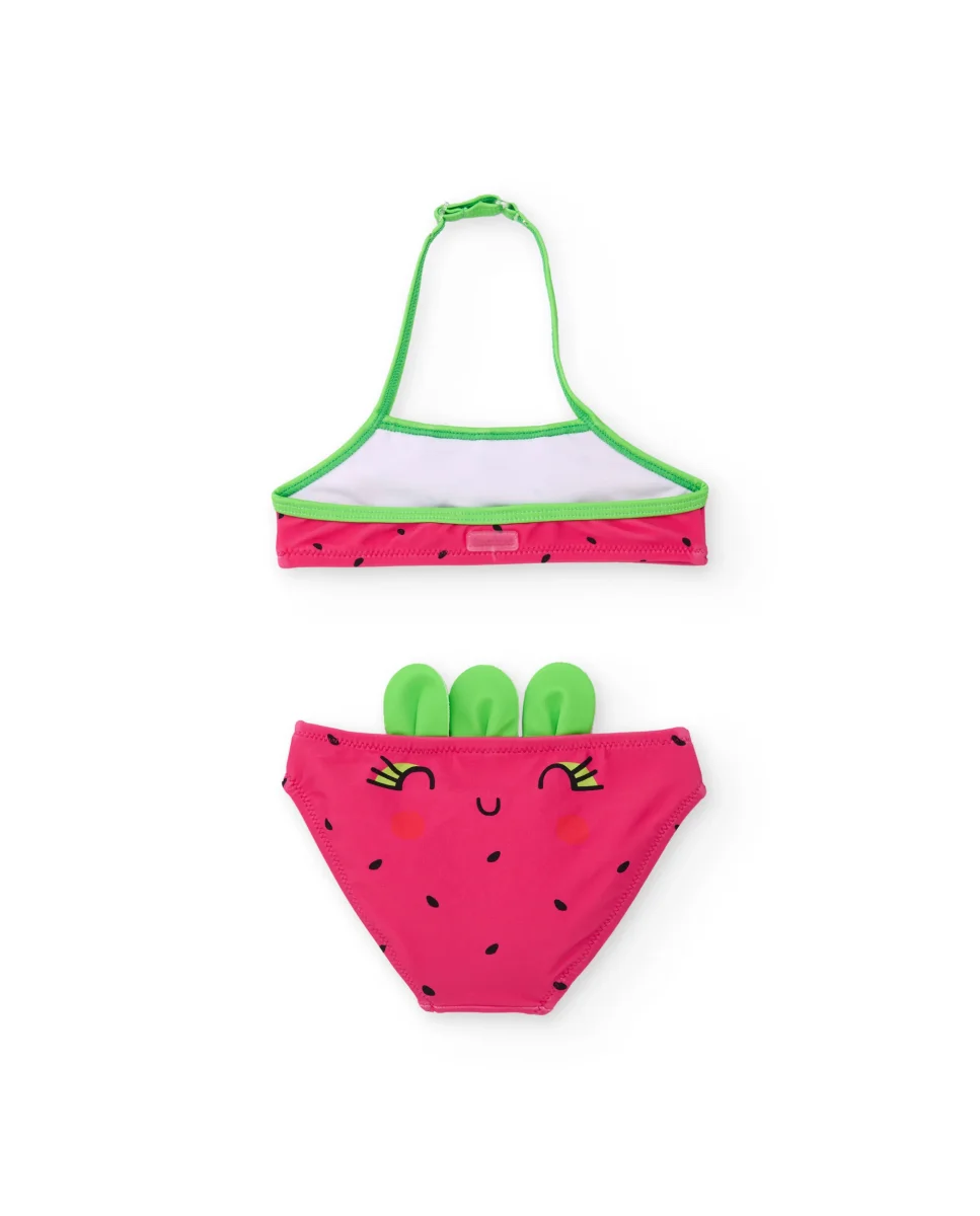 Bikini de niña de punto con hojitas en relieve - Imagen 5