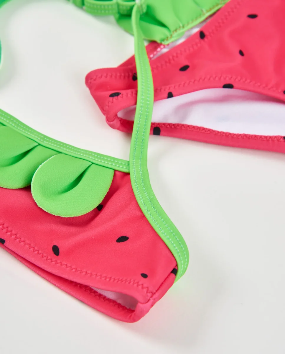 Bikini de niña de punto con hojitas en relieve - Imagen 6