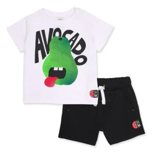 Conjunto de niño de punto con estampado frontal grande