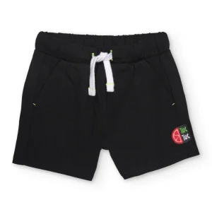 Bermuda de niño de punto con cordón en contraste