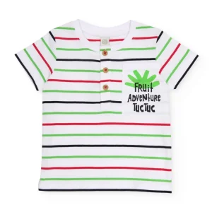 Camiseta de niño de punto con disenyo de rayas