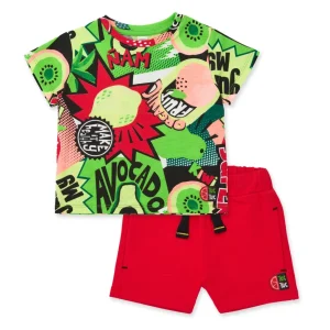 Conjunto de niño de punto con estilo cómic