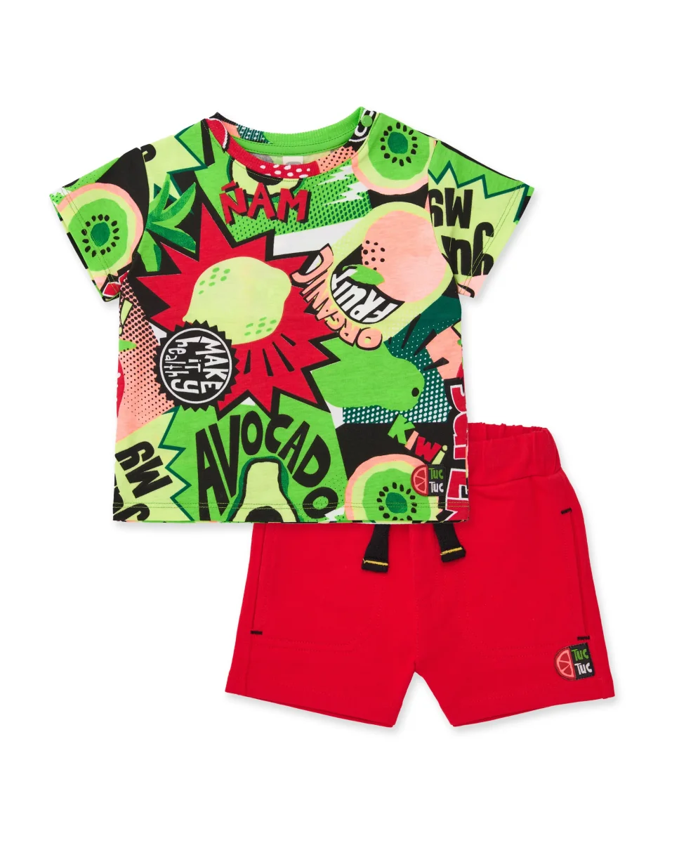 Conjunto de niño de punto con estilo cómic
