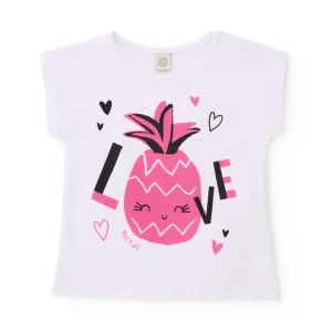 Camiseta de niña de punto con gráfico de piña