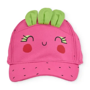 Gorra de niña de plana con hojitas en relieve